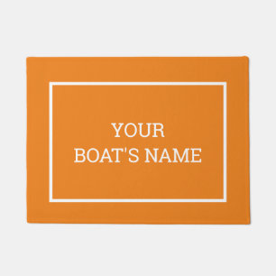 Paillasson Bandeau de nom de bateau personnalisé orange