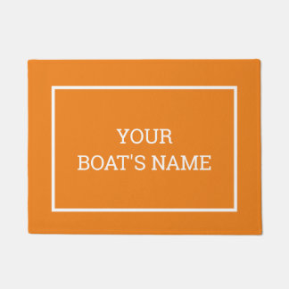 Paillasson Bandeau de nom de bateau personnalisé orange