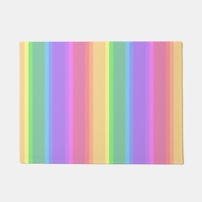 Paillasson Bandes arc-en-ciel pastel (Devant)