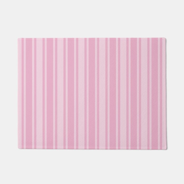 Paillasson Bandes de bonbons rose pâle (Devant)