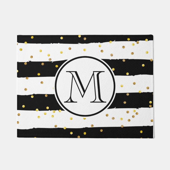 Paillasson Bandes noires et blanches (Devant)