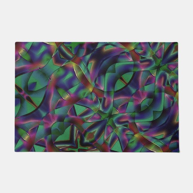 Paillasson Bandes tissées de couleur foncée (Devant)