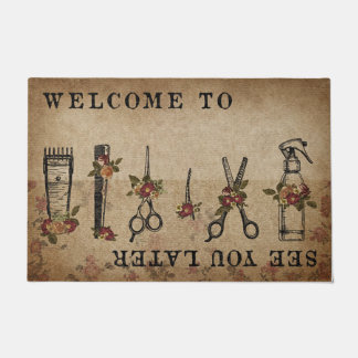 Paillasson Barber Shop Welcome Mat, Hair Salon Door Mat