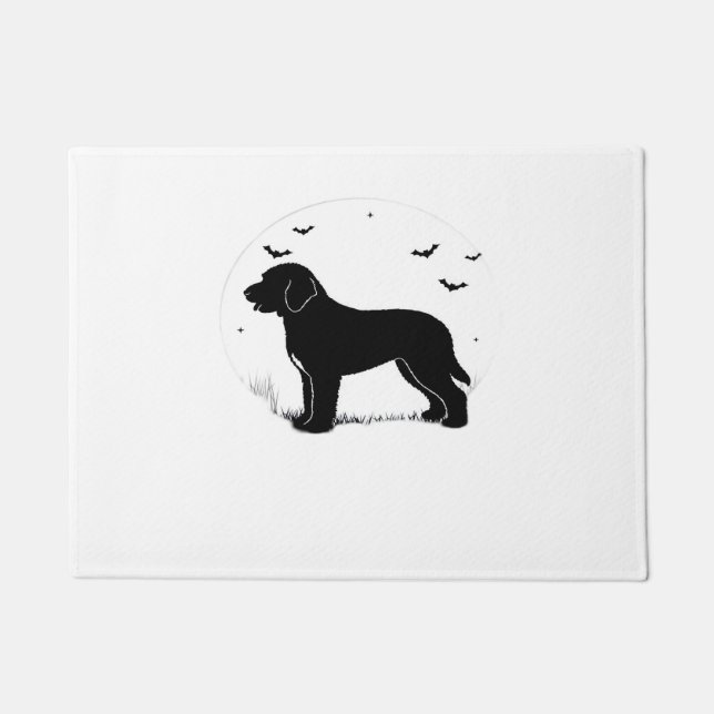 Paillasson Barbet Chien - Halloween Lune Silhouette surdimens (Devant)