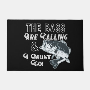 Paillasson Basse à grande bouche amusant Citation de pêche Bi