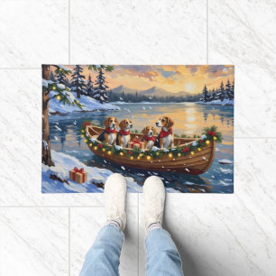 Paillasson Bateau de Noël Beagle pour les Fêtes