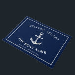 Paillasson Bateau et capitaine nautiques Name d'Ancre<br><div class="desc">Une natte comportant une ancre nautique et le nom fait sur commande du propriétaire de bateau et du bateau.</div>