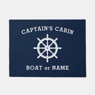 Paillasson Bateau Helm Wheel Capitaine Cabine Nom du bateau S