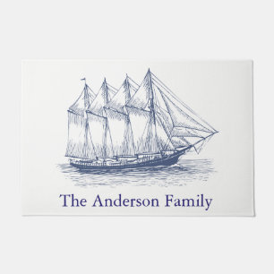 Paillasson Bateau nautique classique Nom de famille