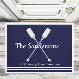 Paillasson Bateau nautique Paddles Marine Bleu Porte blanche