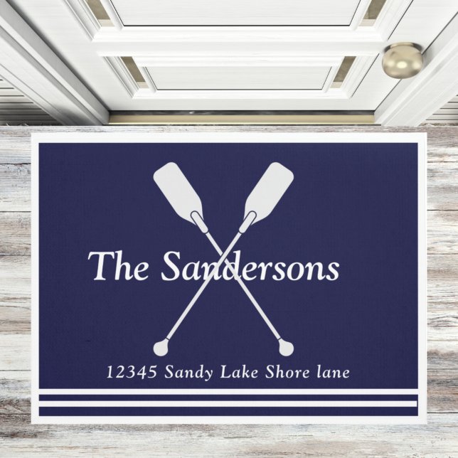 Paillasson Bateau nautique Paddles Marine Bleu Porte blanche (Créateur téléchargé)