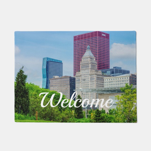 Paillasson Bâtiments À Chicago Doormat (Devant)