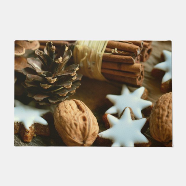 Paillasson Bâtons et étoiles de cannelle de Noël (Devant)