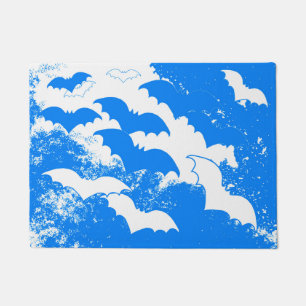 Paillasson Bats blancs en bleu de vol