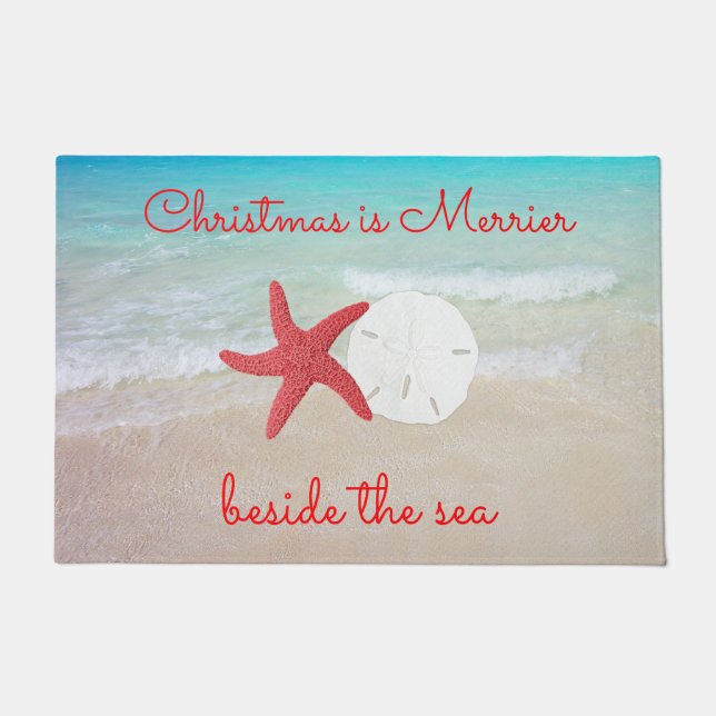 Paillasson Beach Christmas Merrier by the Sea Door Mat (Devant)