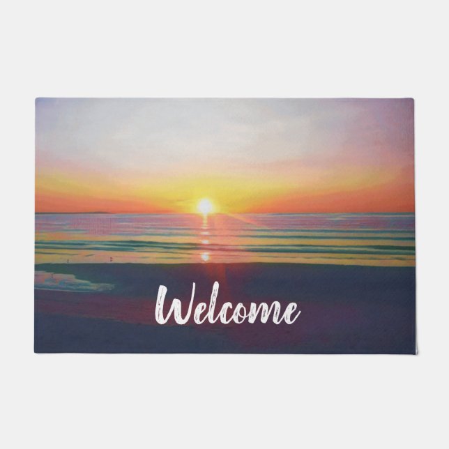 Paillasson Beach Sunrise personnalisable (Devant)