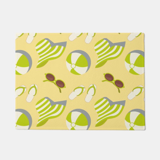 Paillasson Beach vacay pattern with sunglasses and sun hat  (Devant)
