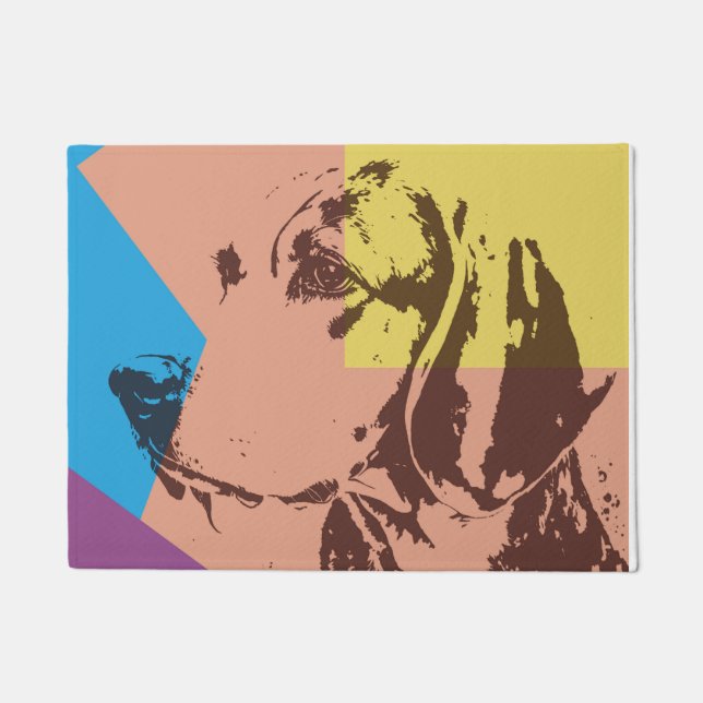 Paillasson Beagle d'effet Pop Art (Devant)