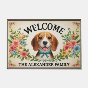Paillasson Beagle Dog Paradise, Nom personnalisé Bienvenue