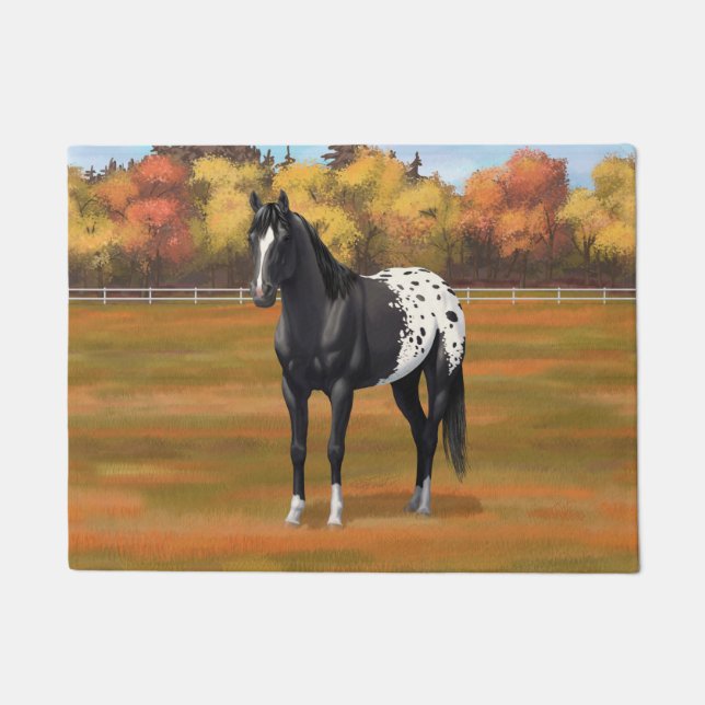 Paillasson Beau Appaloosa Noir Quarter Horse Stallion (Devant)