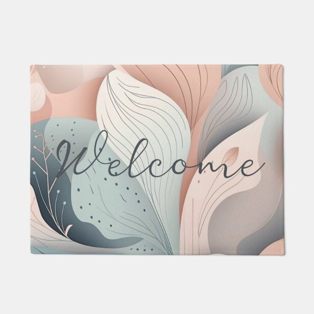 Paillasson Beau design feuille pastel élégant (Devant)