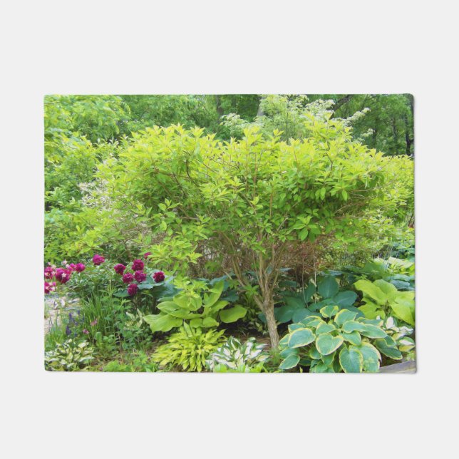 Paillasson Beau jardin paysager vert avec hostas (Devant)