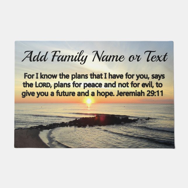 PAILLASSON BEAU JEREMIAH PERSONNALISÉ 29:11 SUNRISE (Devant)