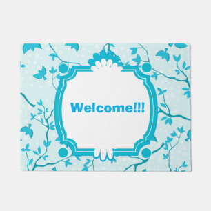 Paillasson Beau Oiseaux Bleus Bienvenue