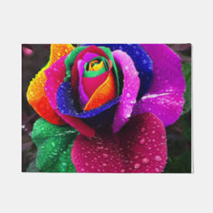 Paillasson Beau Rose arc-en-ciel coloré