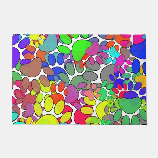 Paillasson Beaucoup D'Empreintes de pattes De Chiens Partout (Devant)