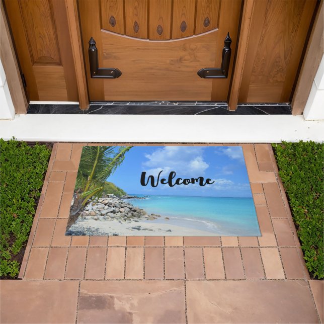 Paillasson Beautiful Turquoise Tropical Beach Welcome (De plein air)