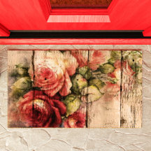 Beaux Roses peints sur bois rustique