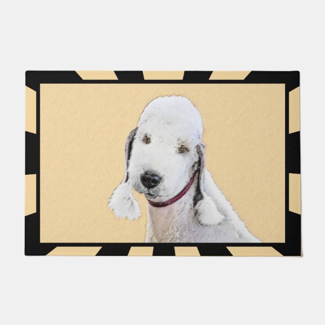 Paillasson Bedlington Terrier Painting - Art original du chie (Devant)