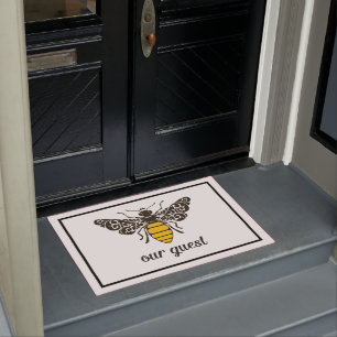 Paillasson Bee Our Guest Soyez notre invité Porte d'abeil