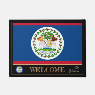 Paillasson Bélize & Belize Flag house mats / sports Bienvenu