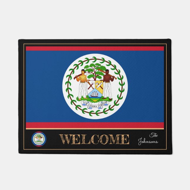 Paillasson Bélize & Belize Flag house mats / sports Bienvenue (Devant)