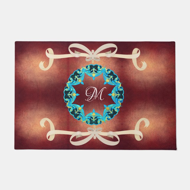 Paillasson Belle Cravate de Bow victorienne avec Monogramme (Devant)