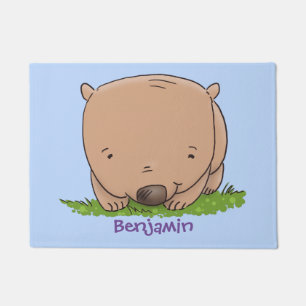 Paillasson Belle illustration de dessin animé de bébé wombat