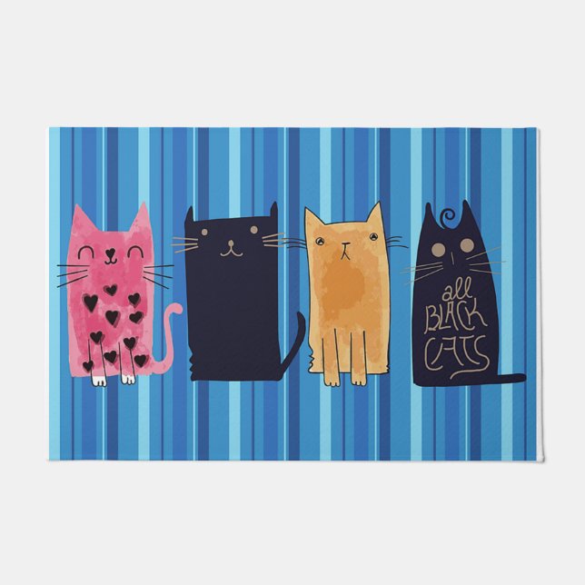 Paillasson Belle natte de chats, cadeau du meilleur propriéta (Devant)