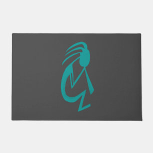 Paillasson Belle peinture Turquoise Kokopelli
