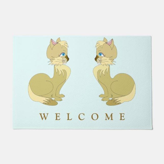Paillasson Belle porte de chat - Personnalisable (Devant)