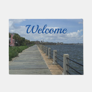 Paillasson Belle Promenade de promenade de bord de mer Welcom