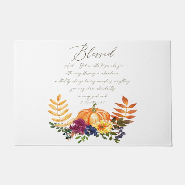 Paillasson Bénédiction en abondance chute citrouilles et mama (Devant)