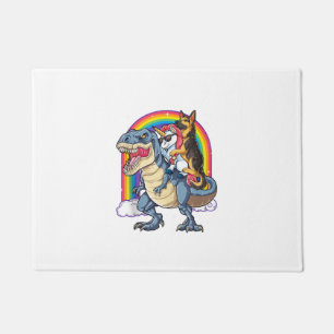 Paillasson Berger allemand Unicorn Dinosaur T rex Funny Rainb