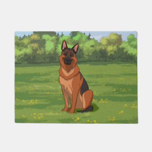 Paillasson Berger rouge et noir allemand GSD