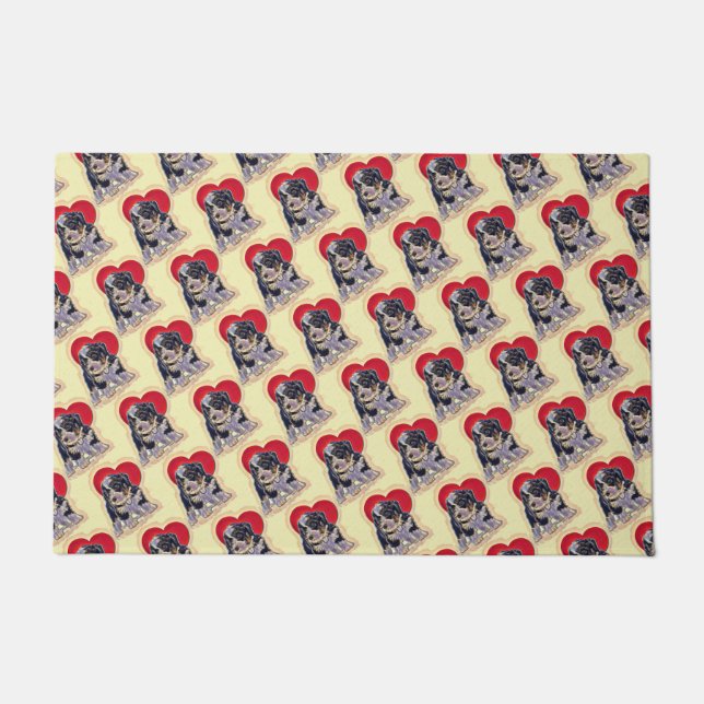 Paillasson Bernedoodle noir mignon (Devant)