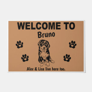 Paillasson Bernese Mountain Dog Welcome Home Personalized