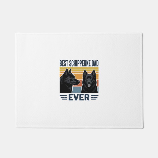 Paillasson Best Schipperke Dad Ever Retro Dog Vector Design_1 (Devant)