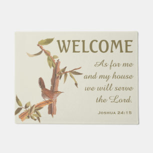 Paillasson Bewicks Wren Bird and Bible Verse Doormat