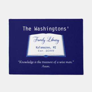 Paillasson Bibliothèque familiale avec dessin de livre et mât